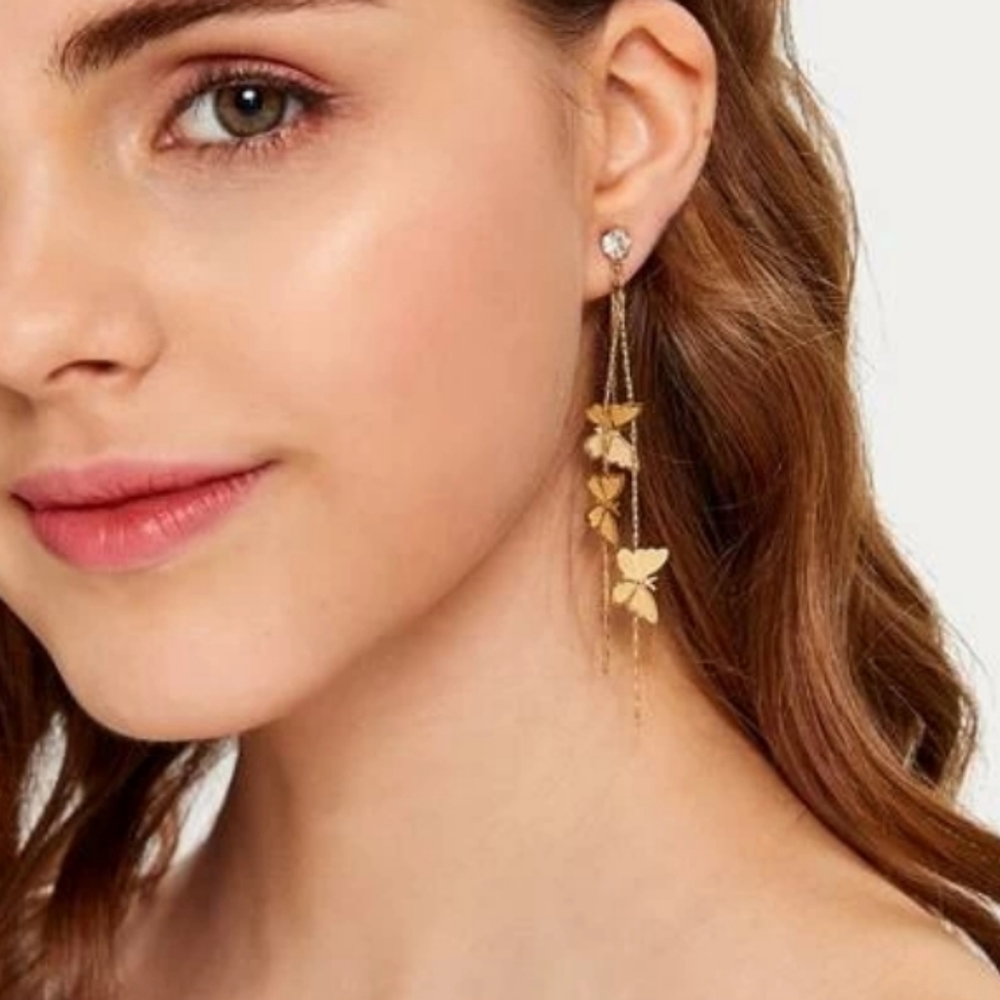 *Ellie* Dangling Butterfly Earrings - Picture 5 of 5